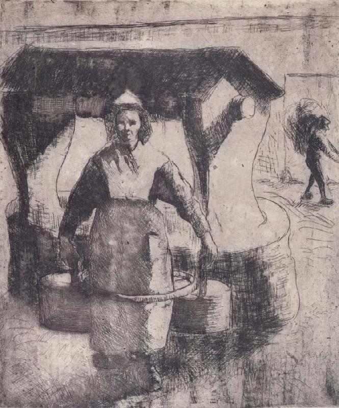 Camille Pissarro Peasant Norge oil painting art